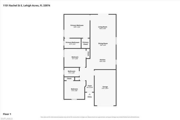 Lehigh Acres Residential, 1151 E Rachel St, Lehigh Acres, Florida 33974, image 1