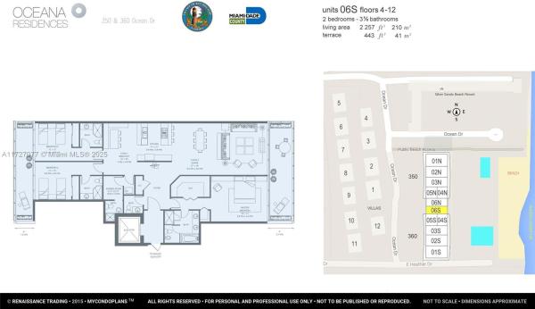Oceana Key Biscayne, 360 Ocean Dr #406S, Key Biscayne, Florida 33149, image 1