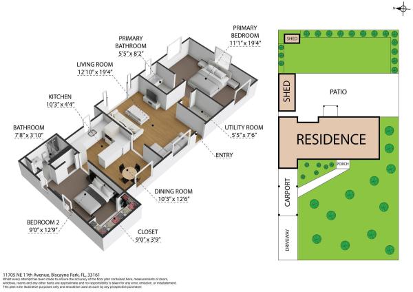 Biscayne Lawn, 11705 NE 11th Ave, Biscayne Park, Florida 33161, image 2