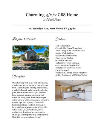 Villamara Place, 721 Roselyn Ave, Fort Pierce, Florida 34982, image 1